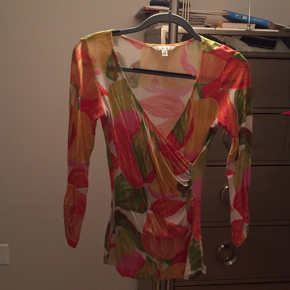 Bright colored wrap sexy shirt